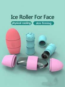 1pc Silicone Ice Facial Massage Roller, Cooling Ice Tray Mold For Face Skin Care, Ice Therapy Beauty Tool - Rectangle - View 6