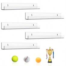 2/4pcs Acrylic Invisible Floating Bookshelf, Wall Mounted Display Rack, Modern U-Shaped Wall Shelf For Books, Photos, Vinyl Records - Clear - View 3