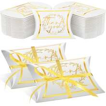 50 piezas Cajas de regalo de papel kraft negro y dorado con cinta dorada, adecuadas para bodas, fiestas, cumpleaños, graduaciones, embalaje de regalos de agradecimiento - Multicolor - Ver 10