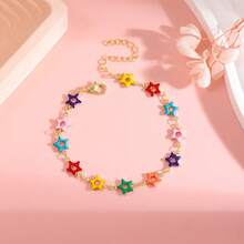 1 chiếc vòng tay dây đồng hình ngôi sao được sơn màu kim loại ngẫu nhiên, thích hợp để đeo hàng ngày, làm quà tặng hoặc đi nghỉ mát. - Nhiều màu - Xem 12