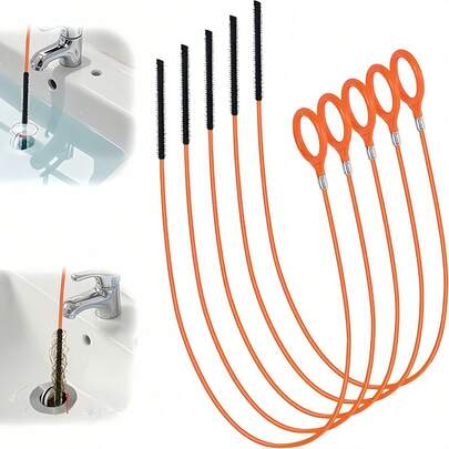 1/2pcs Drain Cleaner, Drain Clog Remover Tool, Snake Hair Cleaning Tool, 31.89in Length, Suitable For Shower, Kitchen Sink, Bathtub And Bathroom Pipes, Hair Catcher