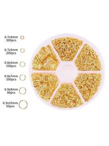 1 Box Multi-Size DIY Jewelry Earring Accessories - 4/5/6/7/8/10mm Single Loop Rings, Jewelry Making Tools Pliers, Jump Rings, Iron Rings, Decorative Rings, Open Rings, Earring Chains, Material Box Set, For Jewelry Making, Jump Rings - 6 Types Of Jump Ring Set - View 18