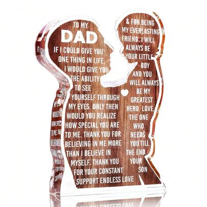 Quà tặng Ngày của Cha từ con gái – Tấm bảng acrylic đầy ý nghĩa dành tặng bố, biển trang trí bàn làm việc độc đáo dành cho bố và con gái – Quà sinh nhật, Giáng sinh hoặc quà cho người bố mới sinh con.