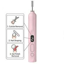 NEUZOJIT Nail Drill And UV Light Set, Portable Electric Nail Drill And UV Nail Lamp 2 In 1 Nail Tools With LED Display, 3 Speed Fast-Dry Rechargeable Nail Drills Machine For Curing Polish And Remove - 粉色 - 查看 2