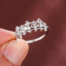 1 chiếc nhẫn thiết kế hình vương miện thanh lịch đính đá Cubic Zirconia dành cho nữ - Nhiều màu - Xem 7