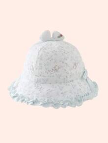 1 chiếc mũ tai bèo hình thỏ họa tiết hoa cho bé gái, mũ mỏng chống nắng mùa xuân/thu. - Nhiều màu - Xem 3