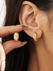 ESBERRY 1 Pair 925 Sterling Silver Elegant Sunflower Zirconia Earrings, Jewelry Gift For Women, Birthday Gift, Party Gift - Sun Earrings - View 2