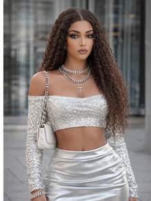 13*4*1 Inch Deep Brown Long Curly Lace Front Wig, Glueless Lace Curly Wig, Pre-Plucked, Deep Wave Lace Front Wig, Afro Kinky Curly Synthetic Lace Wig, 34 Inches - Brown - View 1