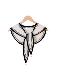 1pc Women's High-End Cashew Oil Painting Style Shawl Cardigan With Pearl Pendant Collar - Multicolor - View 7