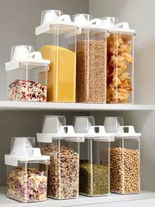 Sealed Food Storage Containers With Lids, Leak-Proof And Moisture-Proof Kitchen Storage Boxes For Grains, Nuts, Flour, Rice, Etc. Airtight Storage Containers, Kitchen Organization And Food Storage, Household Kitchen Accessories, Portable Leak-Proof Food Storage Containers, Kitchen Organization Accessories - Multicolor - View 9