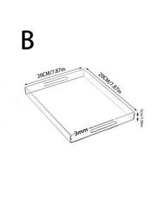 1pc Acrylic Tray, Transparent Fruit Plate, High-End Hotel Home Use Storage Organizer, Acrylic Cosmetic Box - Clear - View 12