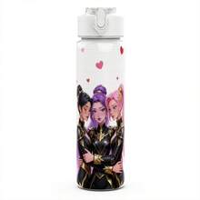 1pc/5pcs 25oz/750ml Plastic Water Bottle, Valentine's Day Hugging Girl Theme Print. Suitable For Office, Travel, Gym, Camping. Lightweight Water Bottle With Large Capacity, Easy To Clean, And Drop-Resistant. - White - View 7