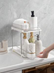 1 hộp đựng mỹ phẩm trong suốt, dung tích lớn, di động, dùng để dưới tủ/bồn rửa, giá đựng đa năng để bàn, hộp đựng đồ trang điểm trong suốt, hộp đựng và sắp xếp đồ trang điểm, hộp dụng cụ phòng tắm, dùng cho bàn trang điểm, bàn làm việc, trang trí phòng, quà tặng trang trí nhà cửa - Nhiều màu - Xem 3