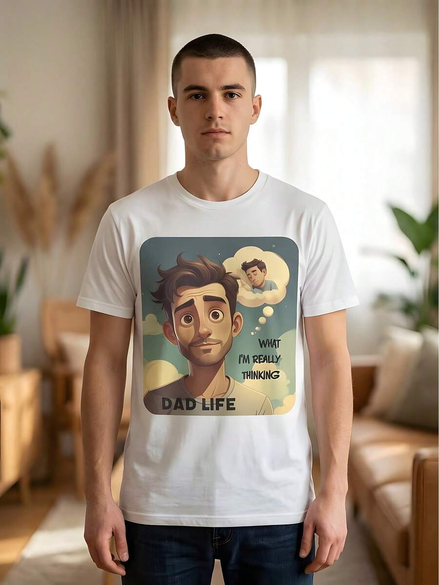 Thinking About SLe-Ep Dad T Shirt Men Gift Father Shirt - White - View 1