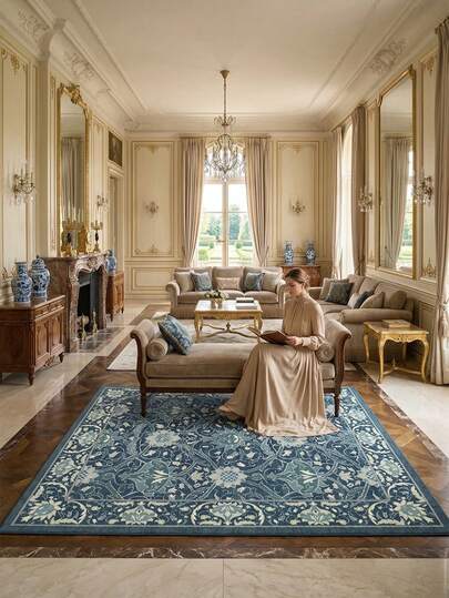 1件复古波斯波西米亚印花地毯/地垫/区域地毯/门垫/走廊地毯，柔软仿羊毛大尺寸地毯，适用于浴室、厨房、入口、走廊、床边、客厅、卧室，四季皆宜，可水洗，家居装饰