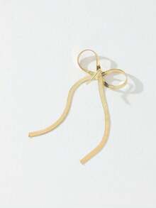 1pc Women's Golden Bowknot Hair Clip - Gold - View 4