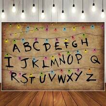1 tấm phông nền chữ có đèn LED nhiều màu sắc theo phong cách đồng quê, thích hợp cho tiệc sinh nhật, trang trí bàn bánh, đạo cụ chụp ảnh, v.v. - Nhiều màu - Xem 1