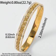 Vòng tay dạng lưới bằng thép không gỉ mạ vàng 18K đính đá Zirconia, trang sức sang trọng và thanh lịch, phù hợp cho phụ nữ dự tiệc, dạ hội và đeo hàng ngày. - Vàng - Xem 2