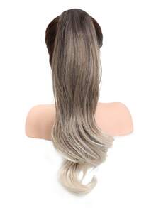 22英寸渐变波浪卷爪夹式合成假发接发，耐热纤维，适合女性和女孩参加派对和日常使用。 - 漸層 - 查看 4