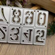 Moldes de corte de metal numéricos del 0 al 9, moldes DIY para hacer tarjetas, plantillas de estampado de acero al carbono, plantillas de metal para scrapbooking - plata - Ver 4