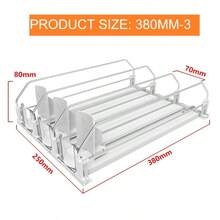 可调节苏打水饮料分配器，自动推式饮料整理架，啤酒和瓶装饮料冰箱收纳方案 - 白色 - 查看 6