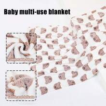 1pc Baby Blanket, Cartoon Print, 100% Polyester Fabric, Soft & Skin-Friendly, Absorbent, 75*100cm - Multicolor - View 1