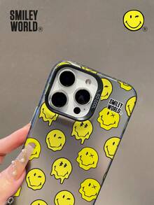 Smiley World SmileyWorld® | 1pc Shock-Absorbing Full Coverage TPU Material Phone Case, Cute Smiley Yellow Pattern, IMD Matte Finish, Compatible With IPhone 16, 15, 14, 13, 12, 11 Pro Max, Suitable For Holiday Gifts, Commuting, And Daily Drop Protection With Stylish Design - Multicolor - View 5