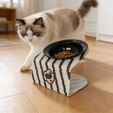 1pc Pet Cat Acrylic Raised Bowl, Stable Base, High-Temperature Fired Ceramic, Easy To Clean, Pet Cat Dog Feeding & Drinking Supplies - 200ml - View 7