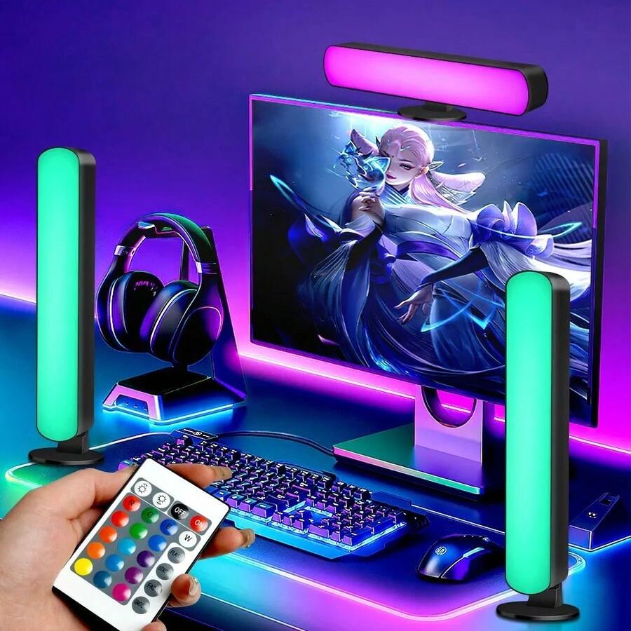 شريط إضاءة LED بمنفذ USB متغير الألوان RGB، إضاءة خلفية للتلفزيون بريموت كنترول، إضاءة جو موسيقية متناغمة، مصباح إضاءة محيطي مع إيقاع الموسيقى - RGB-A - مشاهدة 1