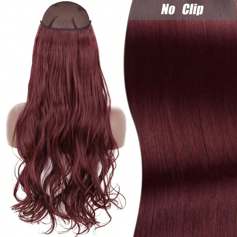 Clip-In Natural Hair Extension, Long Straight Synthetic Hairpiece, Blonde, Black, Mixed Color, Fake Hairpiece For Women HKQE - Vàng - Xem 1