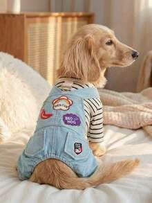 PETCIRCLE 1 bộ quần áo cho thú cưng, bộ yếm dễ thương với họa tiết cầu vồng dành cho chó và mèo. - Nhiều màu - Xem 4