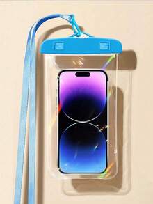 1件透明防水手機殼，PVC透明潛水防水手機殼，游泳便攜式掛繩手機殼，觸控螢幕掛繩手機殼，透明手機殼，防水袋，戶外運動游泳潛水攝影手機殼 - 彩色 - 查看 19