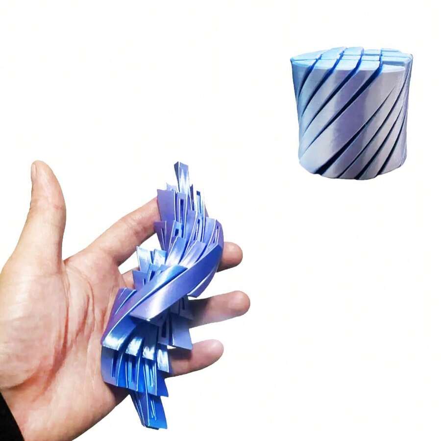 1个旋转螺旋圆柱体。多功能设计，可神奇变形，易于组装和携带。随时随地旋转。3D螺旋圆柱体模型套件。无需电力即可运行的静音玩具。 - 彩色 - 查看 1