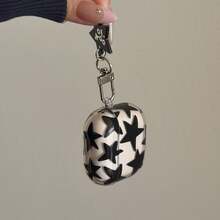 简约优雅黑色星星吊坠耳机保护套，兼容 Pro 2、可爱 Apple 4 简约 3 新款半代女士耳机保护套 - 黑色 - 查看 8