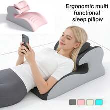 Premium Multi-Purpose Sleep Pillow, Ergonomic Reclining Wedge Cushion For Back Support & Bed Relaxing - Dark Grey - View 7