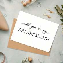 1pc Enchanting Bridesmaid Proposal Card - Heartfelt Invitation & Timeless Memento For Weddings Or Engagements - A Thoughtfully Designed Keepsake, Perfect For Your Cherished Friends Send Envelope,Back To School,School Supplies - D - 查看 5
