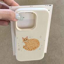 Ốp điện thoại PROMAX họa tiết mèo cam hoạt hình, tương thích với iPhone 17, thích hợp làm quà tặng sinh nhật và Giáng sinh cho các cặp đôi, bạn gái, con gái và thanh thiếu niên. - Trắng cổ - Xem 4