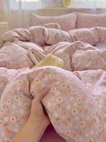 3件套加厚涤纶复古格子印花床上用品套装,适合男孩/女孩宿舍,拉链封口,四季皆宜,柔软透气,适用于宿舍床、单人床、双人床、特大号床,可机洗(1个被套,2个枕套,不含填充物) - 彩色 - 查看 7