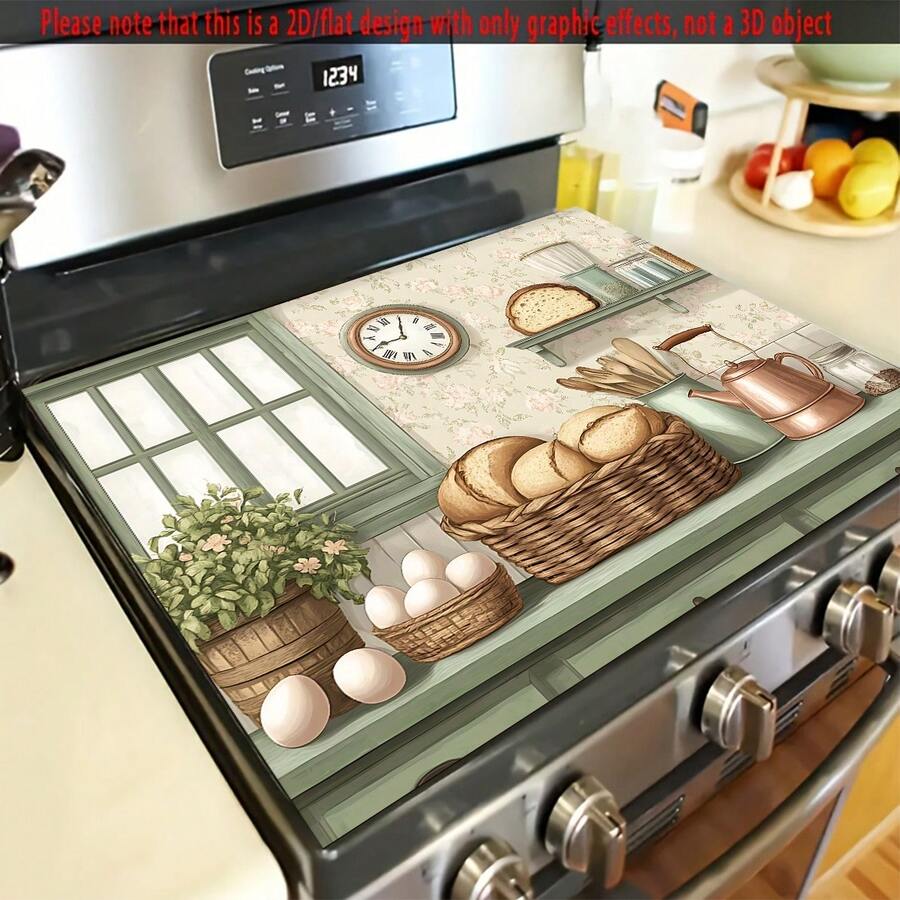 1pc, 2D Stove Top Cover, Non-Slip Pad, Suitable For Electric Stove, Induction Cooker, Stove Protector, Kitchen Counter Space Saver, Home Kitchen .