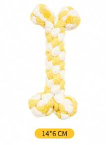 1个骨头形状棉绳狗玩具，宠物耐咬耐用编织棉绳玩具，宠物磨牙玩具 - 彩色 - 查看 6