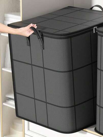 1 pièce Sac de rangement pour le linge gris, seau pour vêtements , sac de rangement pour vêtements , sac de transport, pour ranger les vêtements inactifs, transporter les vêtements jusqu'à la buanderie, sac en tissu souple, pliable pour un rangement facile, grande capacité imperméable et anti-poussière, peut être utilisé comme panier à linge, panier de rangement pour la salle de bain, panier de rangement, convient pour la maison et le dortoir Panier à linge pliable