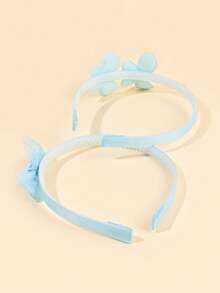 Set de 4 diademas de tul rosa y azul para niñas, diadema con flor de perla y mariposa, accesorios para el cabello de princesa dulce para niñas, regalos de primavera y verano para fiestas de cumpleaños y uso diario - Multicolor - Ver 5