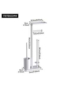 1 pieza Portarrollos de pie con almacenamiento - Autoadhesivo, accesorio de baño de hierro forjado para pañuelos y rollos, dispensador de papel higiénico, sala de estar, regalo de Navidad/Halloween - Multicolor - Ver 16