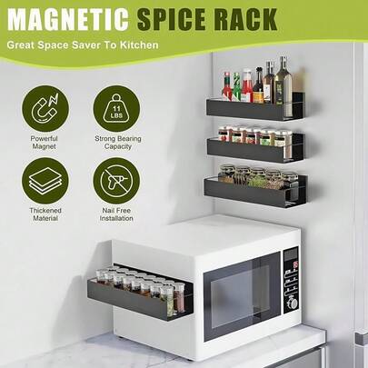 1/2 piezas Soporte magnético para toallas de papel, Estante para toallas de papel montado en la pared, Estante para película adherente, Estante para especias de cocina, Estante de almacenamiento lateral del refrigerador, Dispensador de toallas de papel, Adecuado para el almacenamiento de toallas de papel y condimentos en la cocina, Accesorios de cocina