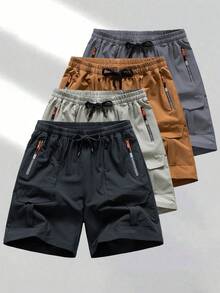 Quần short cargo nam nhiều túi mới, kiểu dáng rộng rãi thoải mái, thiết kế nhiều túi chức năng, chất liệu polyester, phù hợp cho du lịch, leo núi, hoạt động ngoài trời, lý tưởng cho trang phục thể thao ngoài trời mùa xuân và mùa hè. - màu đen - Xem 4