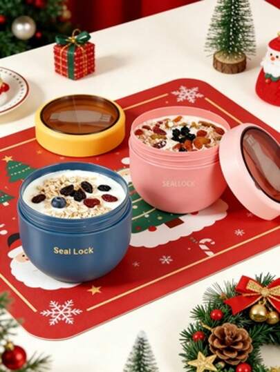 1pc Sealed Leak-Proof Oatmeal Breakfast Cup, Microwave , Portable Soup Mug, Lightweight Breakfast Cup For Students And Office Workers