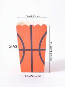 10/24, Basketball-Themen Einweg-Teller, Papierbecher, Popcorntüte, Essenscontainer Set, Partyartikel, geeignet für 24 Gäste, Einweg-Papperteller Partybesteck Set geeignet für Geburtstagsfeiern, Hochzeitsfeiern, Familienpicknicks - Mehrfarbig - Übersicht 7
