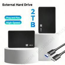 2TB High Speed Portable Portable Hard Drive, High Capacity High Speed Mobile Hard Drive, Portable 2TB, Minimalist Design, Reliable Storage, For Gamers, Students, Professionals, Compatible Model, (USB 3.0) - 查看 9