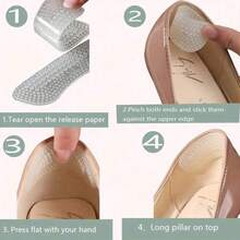 3pcs Anti-Slip Silicone Heel Protectors - 3 Pairs Anti-Wear Silicone Heel Stickers, Women's High Heel Grip, Men's Heel Pads, Insert Pads, Suitable For Various Shoes, Heel Care, Prevent Blisters And Improve Shoe Comfort - 3 件商品 - 查看 6