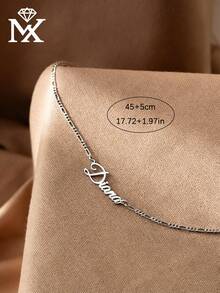 Personalized Gold Name Necklace, Comes With Any Necklace, Customized Name Necklace, Personalized Nameplate Necklace, Customized Gift For Her, Christmas Gift - Multicolor - View 8